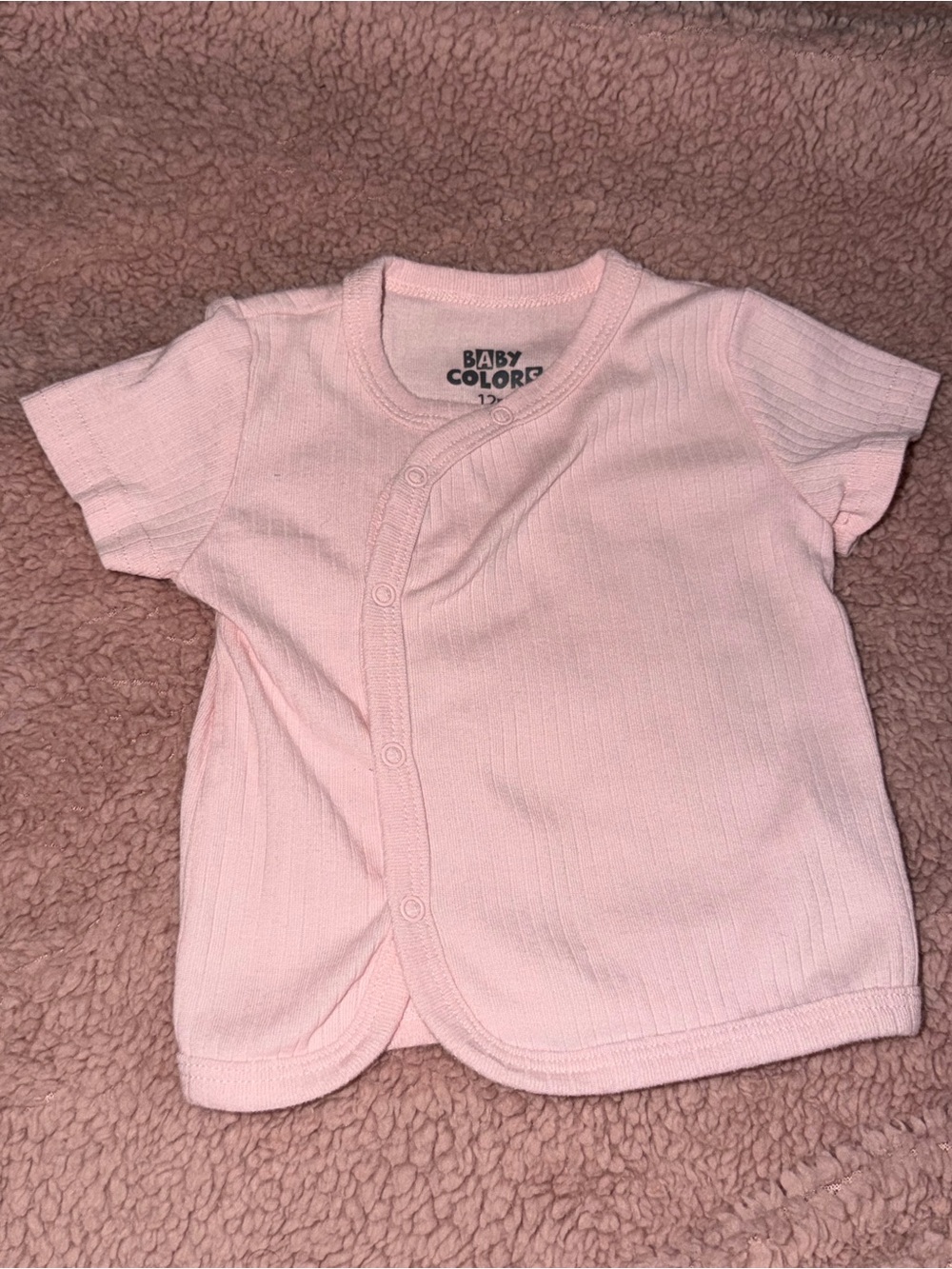 Pink Side-Snap Baby Shirt
